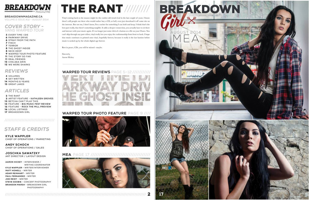 brandon marsh photography model mea adamson make up artist andria dipanfilo breakdown magazine breakdown girl