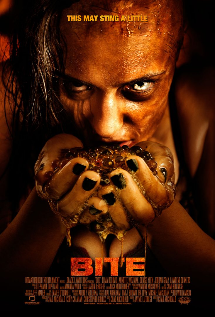 Bite The Movie Cover of Actress Elma Begovic. Advertising Photography for Black Fawn Films and Breakthrough Entertainment By Brandon Marsh Photography in Toronto, Ontario Canada